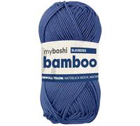 myboshi Bamboo, natürlich weiches Bambus-Baumwollgarn, zum Häkeln und Stricken, strapazierfähig, 50g, 125m, Blau (Blaubeere), 1 Knäuel