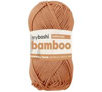 myboshi Bamboo, natürlich weiches Bambus-Baumwollgarn, zum Häkeln und Stricken, strapazierfähig, 50g, 125m, Braun (Cappuccino) 1 Knäuel