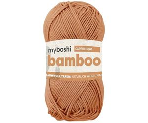 myboshi Bamboo, natürlich weiches Bambus-Baumwollgarn, zum Häkeln und Stricken, strapazierfähig, 50g, 125m, Braun (Cappuccino), 1 Knäuel