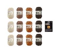 myboshi Chocolate Dreams Wollpaket, No.2 Wolle, mit original Label, geeignet für Babysachen und Mützen, 12 Knäuel x 50g, Lauflänge 100m Chocolate Dreams, 12 Knäuel