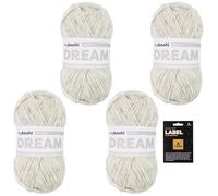 myboshi Dream, edles, hautfreundliches Garn mit Baby-Alpaka zum Häkeln und Stricken, 76% Baumwolle, 22% Baby Alpaka, 2% Merino, 50g, Ll 95m Beige (Wolke) 4 Knäuel