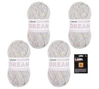 myboshi Dream, edles, hautfreundliches Garn mit Baby-Alpaka zum Häkeln und Stricken, 76% Baumwolle, 22% Baby Alpaka, 2% Merino, 50g, Ll 95m Rosa (Morgentau) 4 Knäuel