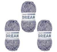 myboshi Dream, luftig leichtes Garn mit Baby-Alpaka zum Häkeln und Stricken, 76% Baumwolle, 22% Baby Alpaka, 2% Merino, 50g, Ll 95m Blau (Ozean) 3 Knäuel