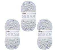 myboshi Dream, luftig leichtes Garn mit Baby-Alpaka zum Häkeln und Stricken, 76% Baumwolle, 22% Baby Alpaka, 2% Merino, 50g, Ll 95m Blau (Himmelblau) 3 Knäuel