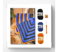 myboshi Häkelset Topflappen Tonami, inkl. No.2 Wolle, Nadel und Anleitung, Häkelpaket 85% Baumwolle, 15% Kapok Orange mit Häkelnadel