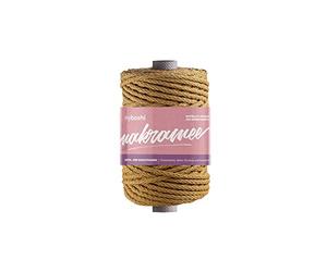 myboshi Makramee-Garn, geflochten, 4mm, Made in Germany, Naturgarn, Knüpf-Garn, das Kreativgarn für orientalische -Makramee-Arbeiten Gelb, 1 Kordel a 50m