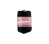 myboshi Makramee-Garn, gezwirnt 4mm, Made in Germany, Naturgarn, das Kreativgarn für orientalische -Makramee-Arbeiten Schwarz 1 Kordel a 50m