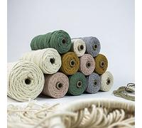 myboshi Makramee-Garn, gezwirnt, 4mm, Made in Germany, Naturgarn, Knüpf-Garn, das Kreativgarn für orientalische -Makramee-Arbeiten Gelb, 4 Kordeln a 50m