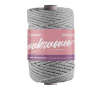 MyBoshi Makramee geflochtenes Baumwollseil 4mm 50m hellgrau (12,98 € pro 100 m) Farbe:Hellgrau