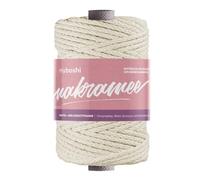 MyBoshi Makramee geflochtenes Baumwollseil 4mm 50m natur (12,98 € pro 100 m) Farbe:Natur