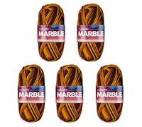 myboshi Marble: unsere wunderbunte Happy-Smile-Wolle, mit Farbverlauf, Ökotex-zertifiziert, 50g, Ll 55m Braun (Sunshine), 5 Knäuel
