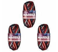myboshi Marble: unsere wunderbunte Happy-Smile-Wolle, mit Farbverlauf, Ökotex-zertifiziert, 50g, Ll 55m Rot (Auris), 3 Knäuel