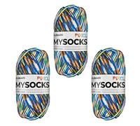 myboshi mysocks Pixel, 6-fädige Sockenwolle, strapazierfähig, Garn aus Schurwolle, filzfrei, 150g, Ll 390m Grün (Booker), 3 Knäuel