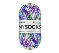 myboshi mysocks Pixel, 6-fädige Sockenwolle, strapazierfähig, Garn aus Schurwolle, filzfrei, 150g, Ll 390m Lila (Dotty) 1 Knäuel