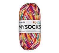myboshi mysocks Pixel, 6-fädige Sockenwolle, strapazierfähig, Garn aus Schurwolle, filzfrei, 150g, Ll 390m Orange (Spark), 1 Knäuel