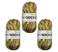 myboshi mysocks Pixel, 6-fädige Sockenwolle, strapazierfähig, Garn aus Schurwolle, filzfrei, 150g, Ll 390m Braun (Copper), 3 Knäuel