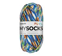 myboshi mysocks Pixel, 6-fädige Sockenwolle, strapazierfähig, Garn aus Schurwolle, filzfrei, 150g, Ll 390m Grün (Booker), 1 Knäuel