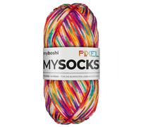 myboshi mysocks Pixel, 75% Schurwolle, 25% Polyamid 150g/390m-Lauflänge, 6-fädig