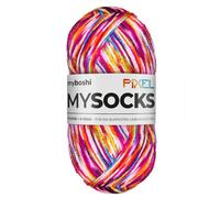 myboshi mysocks Pixel, 75% Schurwolle, 25% Polyamid 150g/390m-Lauflänge, 6-fädig