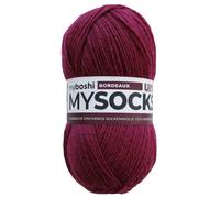 myboshi mysocks Uni einfarbige Sockenwolle, 4-fädig, weich und geschmeidig, mit Aloe Vera behandelt, 100g, Ll 420m, Rot (Bordeaux) 1 Knäuel