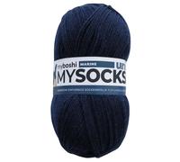 myboshi mysocks Uni einfarbige Sockenwolle, 4-fädig, weich und geschmeidig, mit Aloe Vera behandelt, 100g, Ll 420m, Blau (Marine) 1 Knäuel