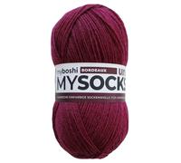 myboshi mysocks Uni einfarbige Sockenwolle, 4-fädig, weich und geschmeidig, mit Aloe Vera behandelt, 100g, Ll 420m, Rot (Bordeaux) 1 Knäuel