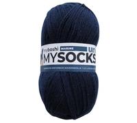 myboshi mysocks Uni einfarbige Sockenwolle, 4-fädig, weich und geschmeidig, mit Aloe Vera behandelt, 100g, Ll 420m, Blau (Marine) 1 Knäuel