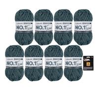 myboshi No.1 Tweed, Schnellstrickgarn in Tweed-Optik, mit Label, mulesing-freie Mützenwolle, Strickwolle, Häkelwolle, pflegeleicht, 50g, Ll 55m Grün (Kupfergrün) 8 Knäuel