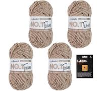 myboshi No.1 Tweed, Schnellstrickgarn in Tweed-Optik, mit Label, mulesing-freie Mützenwolle, Strickwolle, Häkelwolle, pflegeleicht, 50g, Ll 55m Braun (Sandstein) 4 Knäuel