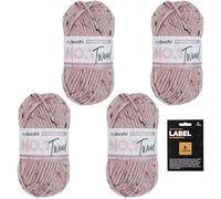 myboshi No.1 Tweed, Schnellstrickgarn in Tweed-Optik, mit Label, mulesing-freie Mützenwolle, Strickwolle, Häkelwolle, pflegeleicht, 50g, Ll 55m Rosa (Rosenquarz) 4 Knäuel