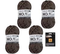 myboshi No.1 Tweed, Schnellstrickgarn in Tweed-Optik, mit Label, mulesing-freie Mützenwolle, Strickwolle, Häkelwolle, pflegeleicht, 50g, Ll 55m Dunkelgrau (Schiefer) 4 Knäuel