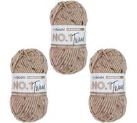 myboshi No.1 Tweed, zum Häkeln und Stricken, Schnellstrickgarn, mulesing-freie Mützenwolle, Strickwolle, Häkelwolle, 50g, Ll 55m Braun (Sandstein) 3 Knäuel