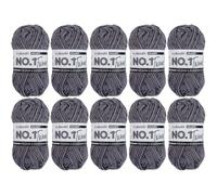 myboshi No.1 Tweed, zum Häkeln und Stricken, Schnellstrickgarn, mulesing-freie Mützenwolle, Strickwolle, Häkelwolle, 50g, Ll 55m Grau (Granit), 10 Knäuel