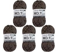myboshi No.1 Tweed, zum Häkeln und Stricken, Schnellstrickgarn, mulesing-freie Mützenwolle, Strickwolle, Häkelwolle, 50g, Ll 55m Dunkelgrau (Schiefer) 5 Knäuel