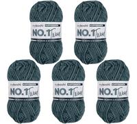 myboshi No.1 Tweed, zum Häkeln und Stricken, Schnellstrickgarn, mulesing-freie Mützenwolle, Strickwolle, Häkelwolle, 50g, Ll 55m Grün (Kupfergrün) 5 Knäuel