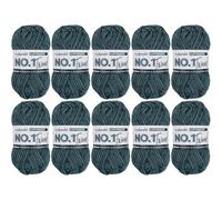 myboshi No.1 Tweed, zum Häkeln und Stricken, Schnellstrickgarn, mulesing-freie Mützenwolle, Strickwolle, Häkelwolle, 50g, Ll 55m Grün (Kupfergrün), 10 Knäuel