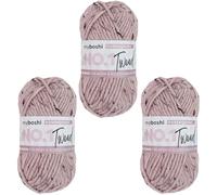 myboshi No.1 Tweed, zum Häkeln und Stricken, Schnellstrickgarn, mulesing-freie Mützenwolle, Strickwolle, Häkelwolle, 50g, Ll 55m Rosa (Rosenquarz) 3 Knäuel