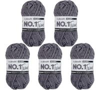 myboshi No.1 Tweed, zum Häkeln und Stricken, Schnellstrickgarn, mulesing-freie Mützenwolle, Strickwolle, Häkelwolle, 50g, Ll 55m Grau (Granit) 5 Knäuel