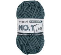 myboshi No.1 Tweed, zum Häkeln und Stricken, Schnellstrickgarn, mulesing-freie Mützenwolle, Strickwolle, Häkelwolle, 50g, Ll 55m Grün (Kupfergrün), 1 Knäuel