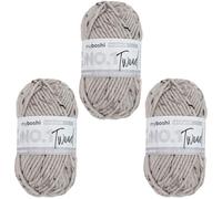 myboshi No.1 Tweed, zum Häkeln und Stricken, Schnellstrickgarn, mulesing-freie Mützenwolle, Strickwolle, Häkelwolle, 50g, Ll 55m Beige (Marmor) 3 Knäuel
