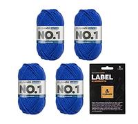 myboshi No.1 Wolle zum Häkeln und Stricken, Schnellstrickgarn, inkl. Label, Strickwolle, Häkelwolle, mulesing-frei, Ll. 55m /50g, 30% Wolle (Merinowolle) Blau (Saphir), 4 Knäuel