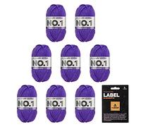 myboshi No.1 Wolle zum Häkeln und Stricken, Schnellstrickgarn, inkl. Label, Strickwolle, Häkelwolle, mulesing-frei, Ll. 55m /50g, 30% Wolle (Merinowolle) Lila (Violett), 8 Knäuel