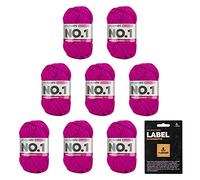 myboshi No.1 Wolle zum Häkeln und Stricken, Schnellstrickgarn, inkl. Label, Strickwolle, Häkelwolle, mulesing-frei, Ll. 55m /50g, 30% Wolle (Merinowolle) Rosa (Magenta), 8 Knäuel