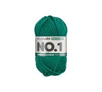 myboshi No.1-Wolle zum Häkeln und Stricken, Schnellstrickgarn, langlebige Mützenwolle, Mulesing-frei, 50g, Ll 55m, 1 Knäuel, Grün (Smaragd)