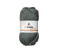 myboshi No.1-Wolle zum Häkeln und Stricken, Schnellstrickgarn, langlebige Mützenwolle, Mulesing-frei, 50g, Ll 55m Grau (Titangrau) 1 Knäuel