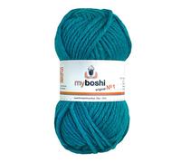 myboshi No.1-Wolle zum Häkeln und Stricken, Schnellstrickgarn, langlebige Mützenwolle, Mulesing-frei, 50g, Ll 55m Blau (Türkis) 1 Knäuel