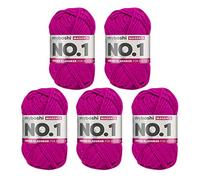 myboshi No.1 Wolle zum Häkeln und Stricken, Schnellstrickgarn, langlebige Mützenwolle, Strickwolle, Häkelwolle, mulesing-frei, 50g, Ll 55m Rosa (Magenta) 5 Knäuel