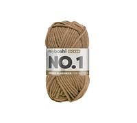myboshi No.1 Wolle zum Häkeln und Stricken, Schnellstrickgarn, langlebige Mützenwolle, Strickwolle, Häkelwolle, mulesing-frei, 50g, Ll 55m Braun (Ocker), 1 Knäuel