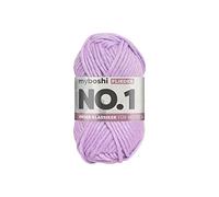 myboshi No.1 Wolle zum Häkeln und Stricken, Schnellstrickgarn, langlebige Mützenwolle, Strickwolle, Häkelwolle, mulesing-frei, 50g, Ll 55m Lila (Flieder), 1 Knäuel
