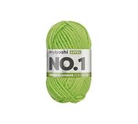 myboshi No.1 Wolle zum Häkeln und Stricken, Schnellstrickgarn, langlebige Mützenwolle, Strickwolle, Häkelwolle, mulesing-frei, 50g, Ll 55m Grün (Apfel) 1 Knäuel